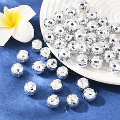 多面カットラウンドメッキアクリルビーズ  銀メッキ  12mm  穴：2mm  約550個/ポンド&nbsp;PACR-L001-12mm-S