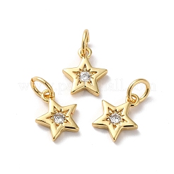 Rack Plating Brass Micro Pave Clear Cubic Zirconia Charms&nbsp;KK-D074-01G