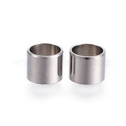 変色しにくい304ステンレススチール製ヨーロピアンビーズ  コラム  ステンレス鋼色  6x5mm  穴：5mm&nbsp;STAS-I117-20P