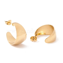 Ion Plating(IP) 304 Stainless Steel Chunky C-shape Stud Earrings&nbsp;EJEW-P198-10G