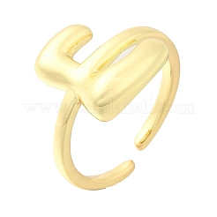 ラック メッキ ブラス オープン カフス リング  長持ちメッキ  文字L  文字e  14mm&nbsp;RJEW-S394-01G-E