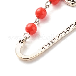 Fairy Charm Drop Alloy Bookmark with Beads for Booklover&nbsp;AJEW-JK00175