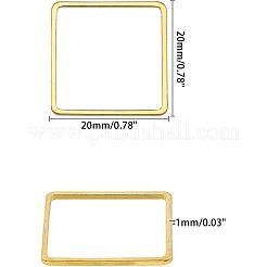 真鍮製フレームコネクター  正方形  プラチナ·ゴールデン  20x20x1mm  160個/箱&nbsp;KK-OC0001-03