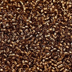 MIYUKIデリカビーズ  シリンダー  日本製シードビーズ  11/0  （db2524) 24ktゴールドライニングペールローズ  1.3x1.6mm  穴：0.8mm  約2000個/10g&nbsp;X-SEED-J020-DB2524