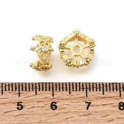 Brass Micro Pave Clear Cubic Zirconia Spacer Beads&nbsp;KK-Z156-08G-01
