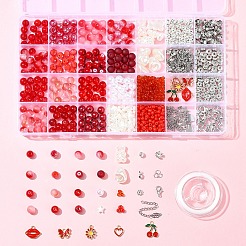DIY Alloy Enamel & Glass & CCB Plastic Bracelets Jewelry Making Kits&nbsp;DIY-FS0007-51