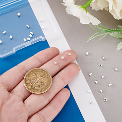 30 個 3 スタイル 925 スターリングシルバービーズ  正方形/長方形のチューブ  銀  2~3x2~2.5x2~2.5mm  穴：1.2~1.6mm  10個/スタイル&nbsp;FIND-PH0023-40