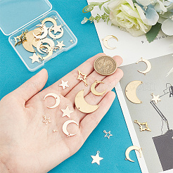 36pcs 9 styles Brass Connector Charms and Pendants Sets&nbsp;KK-AR0003-15