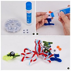 Black Wiggle Eye Need Glue on Round Moving Wobbly Googly Eyes 4-9mm&nbsp;KY-PH0001-01