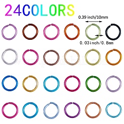 10320個24色アルマイト加工オープン丸カン  ラウンド  ミックスカラー  20ゲージ  6x0.8mm  430個/色&nbsp;ALUM-SZ0001-10