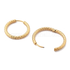 304ステンレススチールフープピアス  イオンプレーティング（ip）  18KGP本金メッキ  16~24x2.5mm&nbsp;EJEW-R017-01G-03