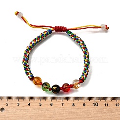 Glass Round Beads Braided Bead Bracelets&nbsp;BJEW-M110-01