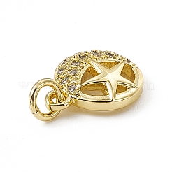 Brass Micro Pave Cubic Zirconia Charms&nbsp;ZIRC-F132-61G