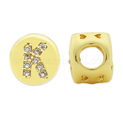 Brass Micro Pave Clear Cubic Zirconia Beads&nbsp;KK-T030-LA843-KX3