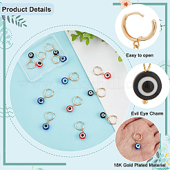 6 Pairs 3 Style Resin Evil Eye Dangle Hoop Earring&nbsp;EJEW-AR0001-05