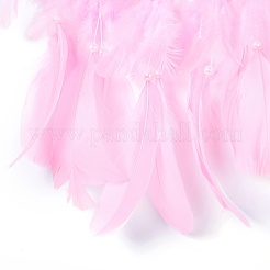 Handmade Eye Woven Net/Web with Feather Wall Hanging Decoration&nbsp;HJEW-K035-04C