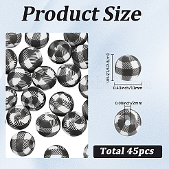 ラウンドシリコンフォーカルビーズ45個  ブラック  12x11mm  穴：2mm&nbsp;SIL-SC0003-84