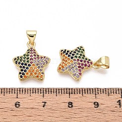 Brass Micro Pave Cubic Zirconia Pendants&nbsp;KK-T071-136G-01