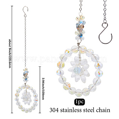 1Pc Flower Glass Car Hanging Decoration&nbsp;HJEW-SP0001-11A