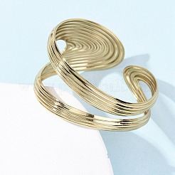女性用304ステンレススチールカフバングル  イオンプレーティング（ip）  ゴールドカラー  1-1/4インチ（3.05cm）  内径：2インチ（5.1cm）&nbsp;LS-BJEW-B150-02G