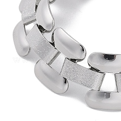 変色しない304ステンレススチール製パンサーチェーンブレスレット、女性・男性用  ステンレス鋼色  6-3/8インチ（16.1cm）&nbsp;BJEW-Q343-01P