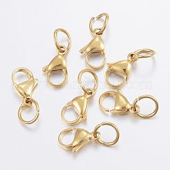 Ion Plating(IP) 304 Stainless Steel Lobster Claw Clasps&nbsp;STAS-P139-A15-G