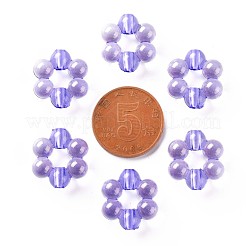 透明なアクリルビーズフレーム  花  ミディアムスレートブルー  16.5x15.5x6mm  穴：2mm  約674個/500g&nbsp;TACR-S153-01A-47