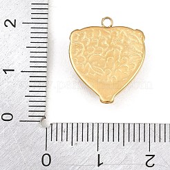 天然アマゾナイトのファセットペンダント  304ステンレススチール製、幾何学模様のベゼル付きチャーム  ゴールドカラー  ハート  18x15x4.5mm  穴：1.5mm&nbsp;GG-CBA52DC-01A-G