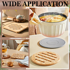 8Pcs 4 Styles Bamboo Cup Mats&nbsp;DJEW-GO0001-18
