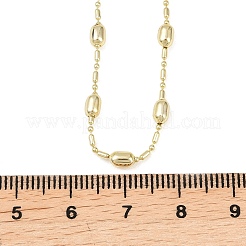 真鍮製オーバルボールチェーンネックレス（男女兼用）  18KGP本金メッキ  18.70インチ（47.5cm）&nbsp;NJEW-L012-03G