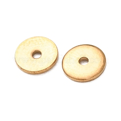 304ステンレス鋼製幾何学模様スペーサービーズ  ゴールドカラー  フラットラウンド  6x0.8mm  穴：1.2mm&nbsp;STAS-F362-04A-G02