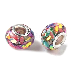 Transparent Resin Rondelle European Beads&nbsp;RESI-S023-33