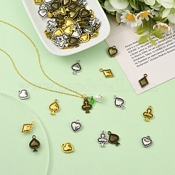 72pcs12スタイルチベットスタイルアロイペンダント  カードを再生  ミックスカラー  14.5~18.5x11.5~12x2~3mm  穴：1.8~2mm  6個/スタイル&nbsp;FIND-SC0019-42