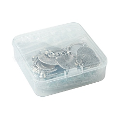 DIY Oval/Half Round Synthetic Turquoise & Tibetan Style Alloy Pendant Making Kits&nbsp;DIY-FS0006-12