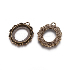 Tibetan Style Alloy Open Back Pendant Cabochons Settings&nbsp;LS-EA416Y-AB