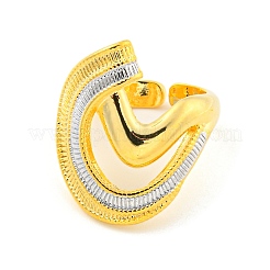Brass C-shaped Open Cuff Ring for Women&nbsp;LS-AJEW-U003-08G