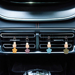 6Pcs 6 Colors Star Wood & Lava Rock Felt Car Air Vent Clips&nbsp;HJEW-DR00042