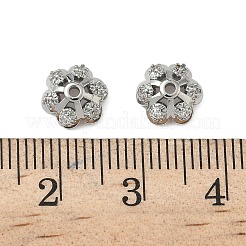 Brass Micro Pave Clear Cubic Zirconia Bead Caps&nbsp;KK-S350-10P