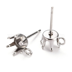 Non-Tarnish 304 Stainless Steel Stud Earring Settings&nbsp;STAS-B004-01P-B