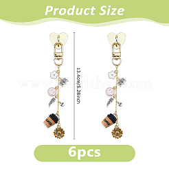 6Pcs Alloy & Resin Pendant Decorations&nbsp;HJEW-DC00165