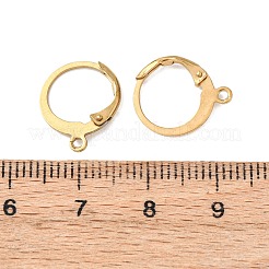 イオンプレーティング(IP) 304 ステンレススチール レバーバック イヤリング金具  カン付き  18KGP金メッキ  14.5x12x2mm  穴：1.5mm&nbsp;STAS-E103-06G