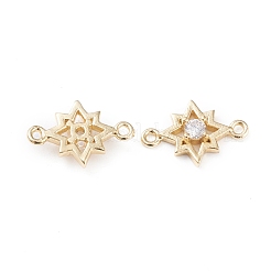 Brass Micro Pave Cubic Zirconia Links&nbsp;ZIRC-L097-012G