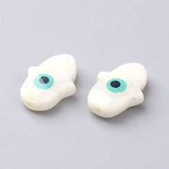 天然ヤシ淡水シェルビーズ  15~16x10~12x4~5mm  穴：1mm&nbsp;X-SHEL-F001-33