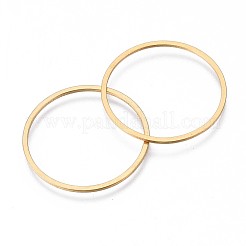 イオンプレーティング（IP）304ステンレススチールリンクリング  リング  18KGP本金メッキ  25x0.8mm&nbsp;X-STAS-S079-12C-B