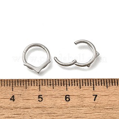 304ステンレススチールV字フープノーズリング  プラチナ  12x10.5x2.2mm  内径：7.8mm&nbsp;AJEW-D306-07P