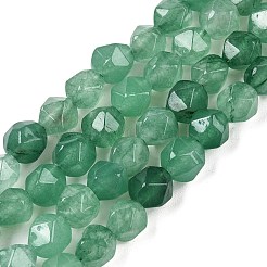 天然石グリーンアベンチュリンビーズ連売り  ラウンド  多面カット  5.5~6x5.5~6.5mm  穴：1mm  約60~62個/連  14.17~14.88''（36~37.2センチメートル）&nbsp;G-T138-224
