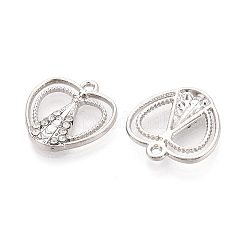 合金ラインストーンペンダント  ハート＆ノッサ セニョーラ アパレシーダ チャーム  プラチナ  16.5x16x2mm  穴：1.4mm&nbsp;FIND-N008-29P