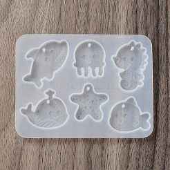 Starfish/Whale/Octopus Pendant DIY Silhouette Silicone Mold&nbsp;X1-DIY-K073-09A
