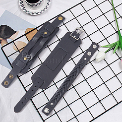 3Pcs 3 Styles Cowhide Leather Bracelets&nbsp;BJEW-CL0001-39A
