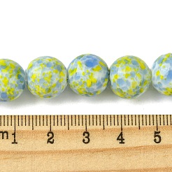 手作りランプワークビーズ連売り  ラウンド  きいろ  12x11mm  穴：1.2mm  約33個/連  14.96''（38センチメートル）&nbsp;LAMP-A003-02A
